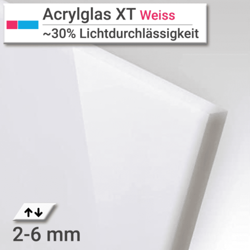 Acrylglas GS Platte 3 mm 603 x 290 mm GS Frost weiß S2 030 Polar White satiniert 
