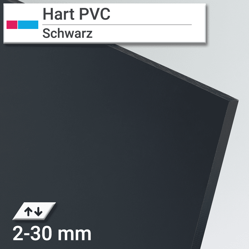 1 Hart PVC Kunststoffplatte schwarz 1000x495x10mm 