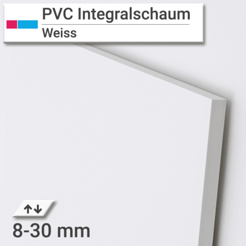 PVC Hartschaumplatte 2mm Zuschnitt weiß 530 x 191 mm KömaPrint® Kunststoffplatte 