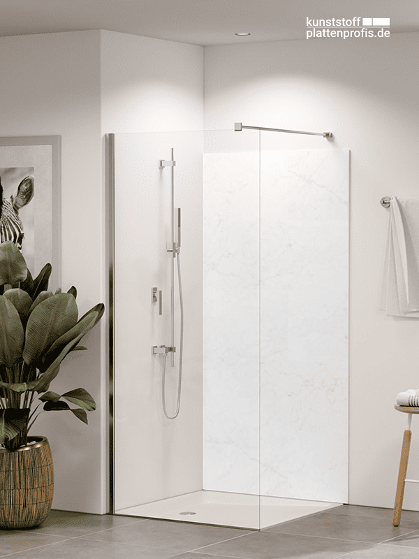 Duschrueckwand Marmor hell