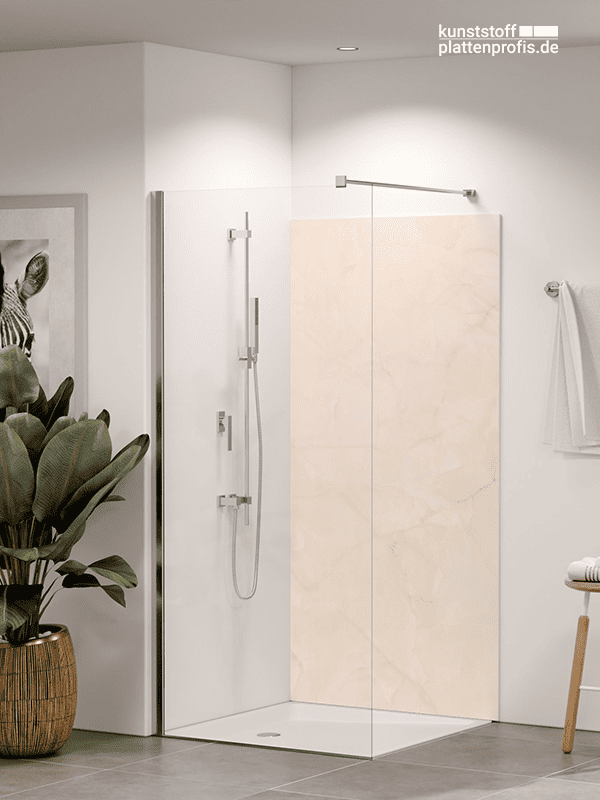 Duschrückwand Marmor gelb