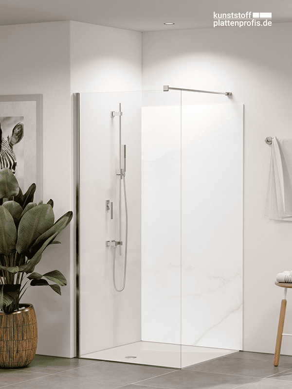 Duschrückwand Marmor weiss