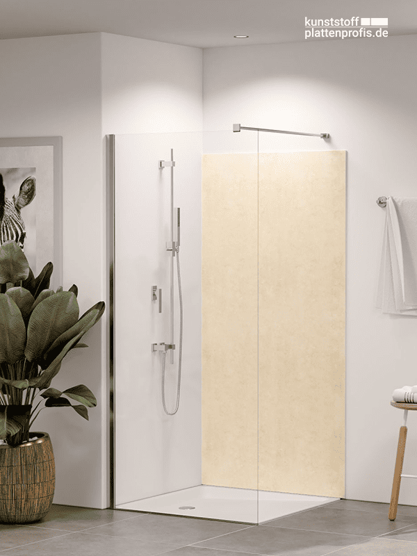 Duschrückwand Kalkstein beige