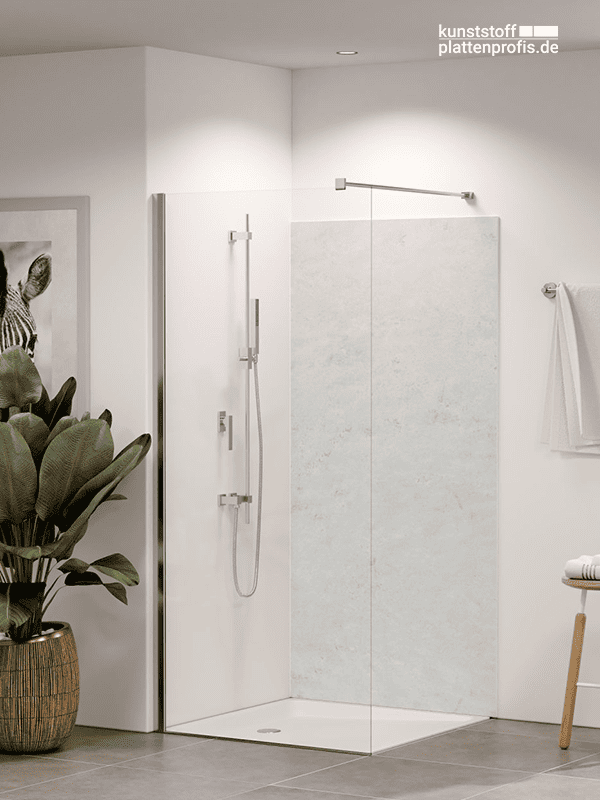 Duschrückwand Struktur hellgrau