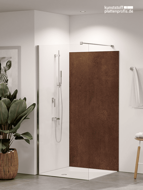 Duschrückwand Rostbraun