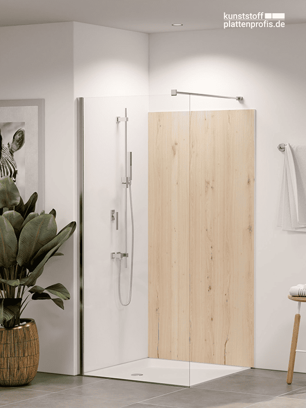 Duschrückwand Eiche hell