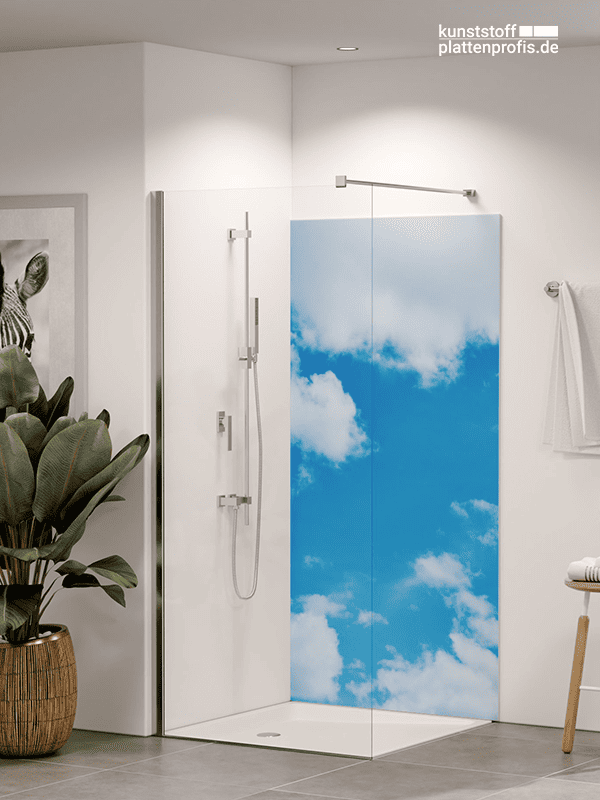 Duschrueckwand Wolken