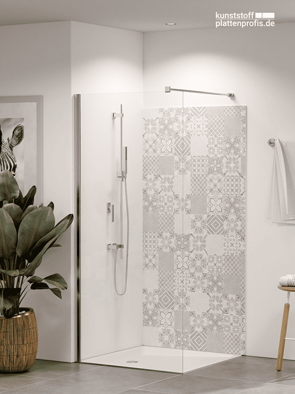 Duschrückwand Vintage Fliesen