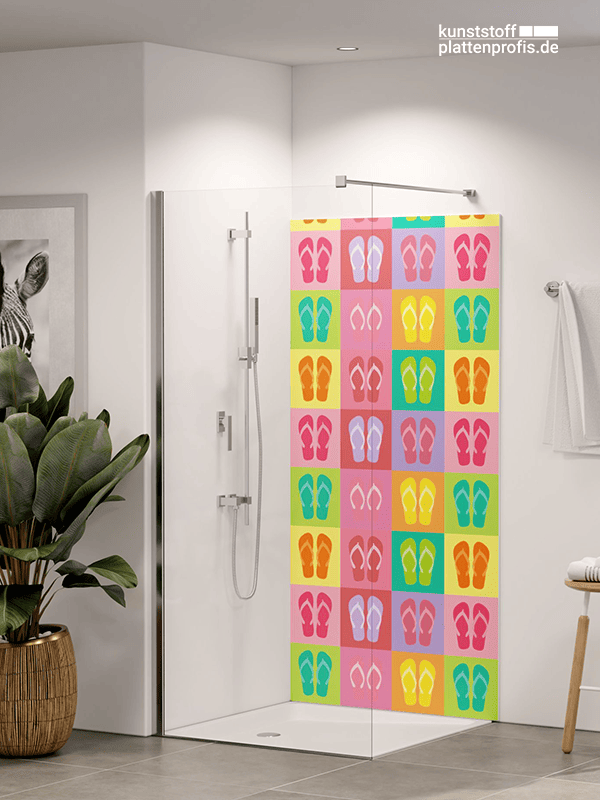 Duschrückwand Flip Flops