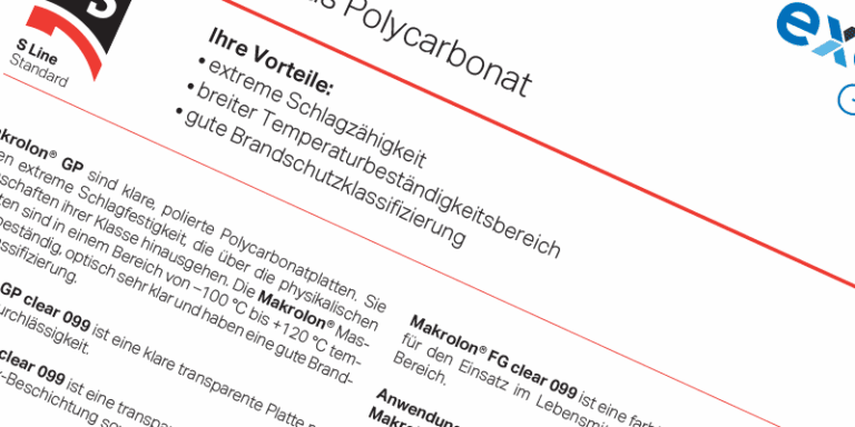 Polycarbonat Technische Datenblätter