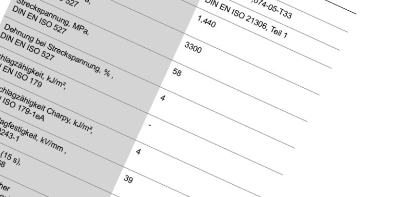 PVC Technische Datenblätter